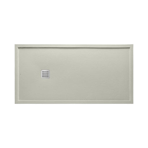 Roca Terran Rectangle Resin Shower Tray with Frame - Cement - Unbeatable Bathrooms