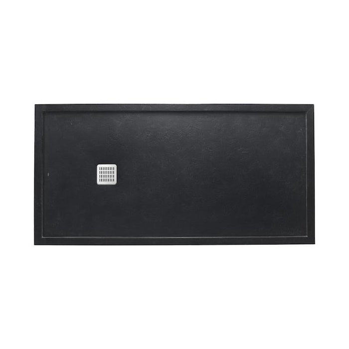 Roca Terran Rectangle Resin Shower Tray with Frame - Black - Unbeatable Bathrooms