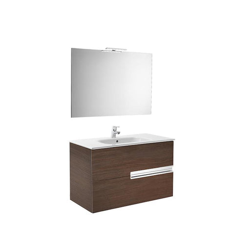 Roca Victoria-N Vanity Unit - Wall Hung 2 Drawer Unit with Mirror & Light (Various) - Unbeatable Bathrooms