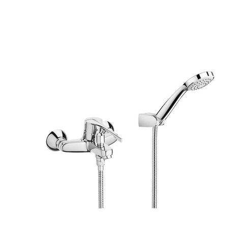 Roca Victoria Pro Wall-Mounted Bath-Shower Mixer with Handset, Hose and Bracket - Unbeatable Bathrooms