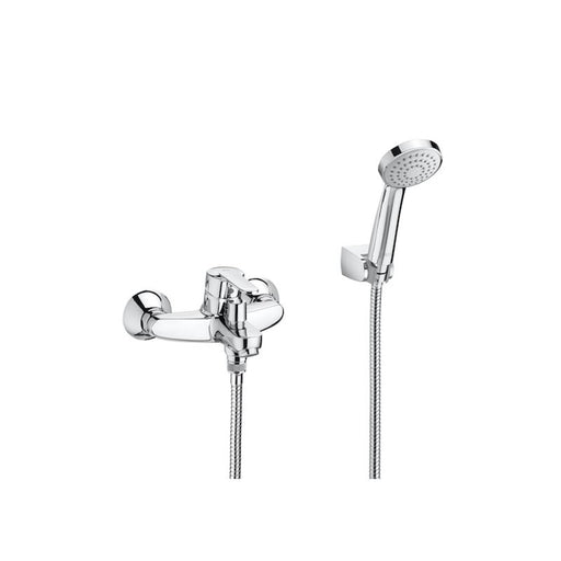 Roca Victoria Wall-Mounted Bath-Shower Mixer with Handset, Hose and Bracket - Unbeatable Bathrooms