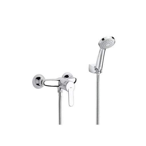 Roca Victoria Wall-Mounted Shower Mixer with Handset, Hose and Bracket - Unbeatable Bathrooms