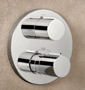 Roca T-1000 Round Built In Concealed Thermostatic 2 Outlet Shower Set & Kit - Unbeatable Bathrooms