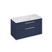 Britton Shoreditch 1000mm Wall Hung Double Drawer Unit with Carrara White Worktop - Unbeatable Bathrooms