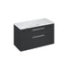 Britton Shoreditch 1000mm Wall Hung Double Drawer Unit with Carrara White Worktop - Unbeatable Bathrooms
