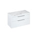 Britton Shoreditch 1000mm Wall Hung Double Drawer Unit with Carrara White Worktop - Unbeatable Bathrooms