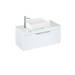 Britton Shoreditch 1000mm Vanity Unit - Wall Hung 1 Drawer Unit with Carrara White Worktop & Quad Countertop Basin - Unbeatable Bathrooms