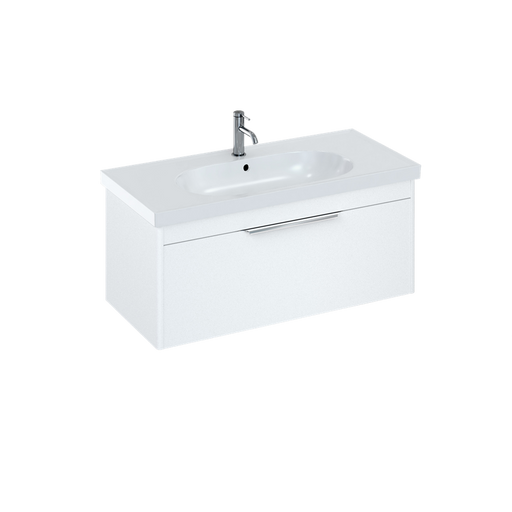 Britton Shoreditch 1000mm Vanity Unit - Wall Hung 1 Drawer Unit with Round Basin - Unbeatable Bathrooms