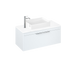 Britton Shoreditch 1000mm Vanity Unit - Wall Hung 1 Drawer Unit with White Worktop & Quad Countertop Basin - Unbeatable Bathrooms