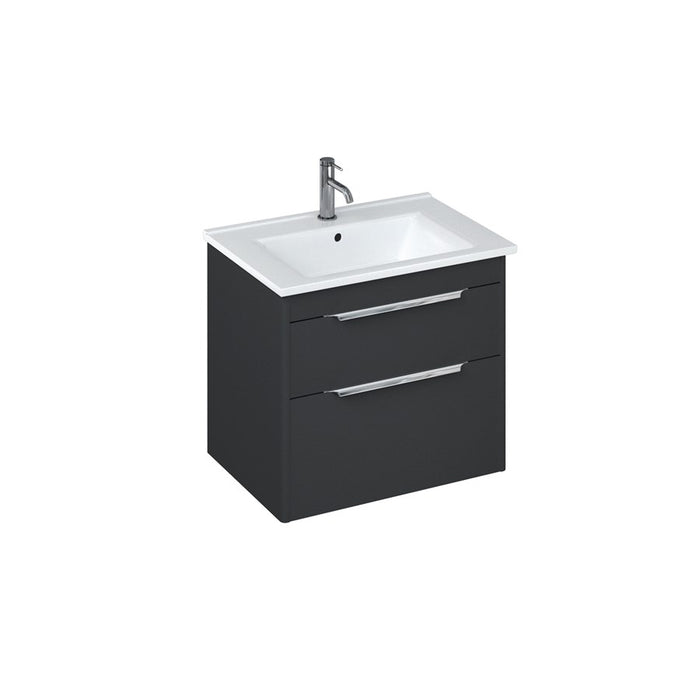 Britton Shoreditch 620mm Vanity Unit - Wall Hung 2 Drawer Unit with Square Basin - Unbeatable Bathrooms