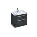 Britton Shoreditch 620mm Vanity Unit - Wall Hung 2 Drawer Unit with Square Basin - Unbeatable Bathrooms