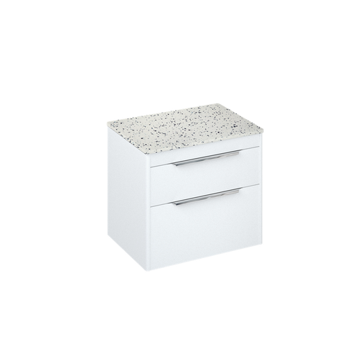 Britton Shoreditch 650mm Wall Hung Double Drawer Unit with Ice Blue Worktop - Unbeatable Bathrooms