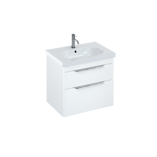 Britton Shoreditch 620mm Vanity Unit - Wall Hung 2 Drawer Unit with Round Basin - Unbeatable Bathrooms