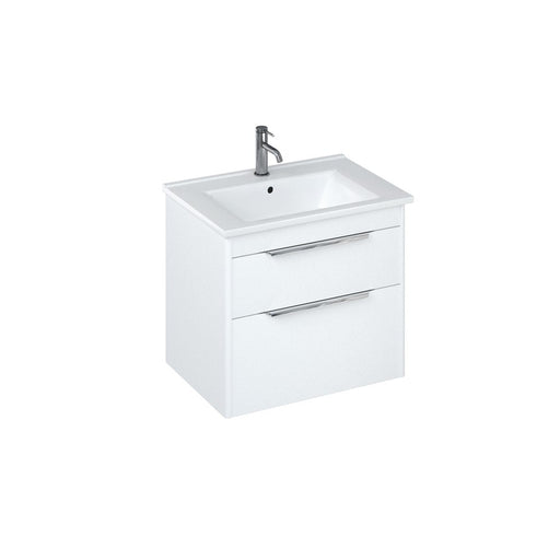 Britton Shoreditch 620mm Vanity Unit - Wall Hung 2 Drawer Unit with Square Basin - Unbeatable Bathrooms