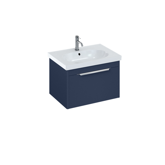 Britton Shoreditch 620mm Vanity Unit - Wall Hung 1 Drawer Unit with Round Basin - Unbeatable Bathrooms