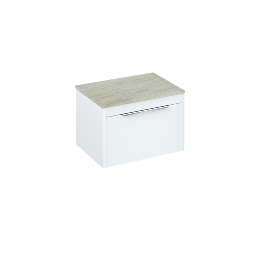 Britton Shoreditch 650mm Wall Hung Single Drawer Unit with Concrete Haze Worktop - Unbeatable Bathrooms