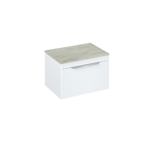 Britton Shoreditch 650mm Wall Hung Single Drawer Unit with Concrete Haze Worktop - Unbeatable Bathrooms