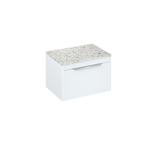 Britton Shoreditch 650mm Wall Hung Single Drawer Unit with Ice Blue Worktop - Unbeatable Bathrooms