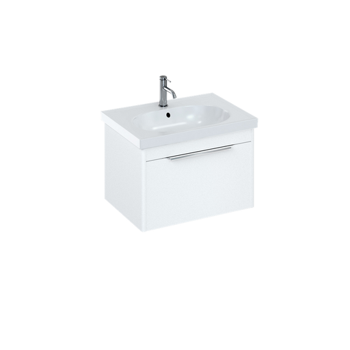 Britton Shoreditch 620mm Vanity Unit - Wall Hung 1 Drawer Unit with Round Basin - Unbeatable Bathrooms