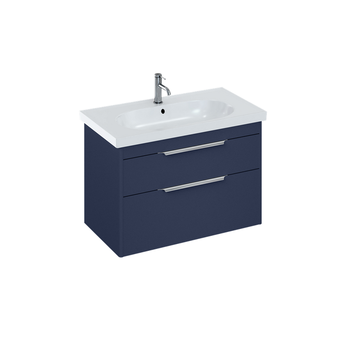 Britton Shoreditch 820mm Vanity Unit - Wall Hung 2 Drawer Unit with Round Basin - Unbeatable Bathrooms