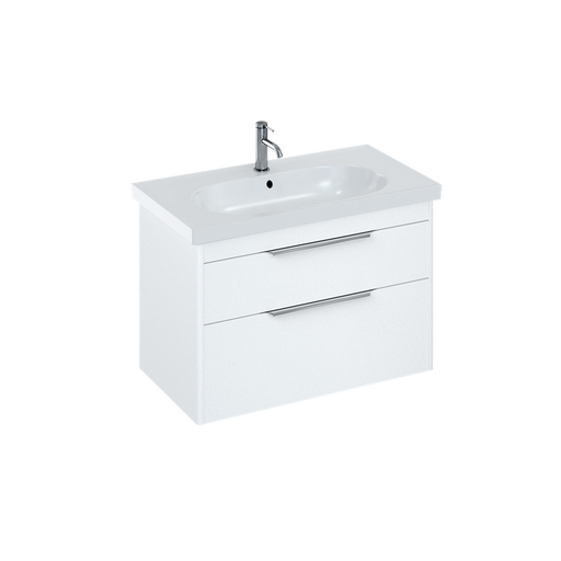 Britton Shoreditch 820mm Vanity Unit - Wall Hung 2 Drawer Unit with Round Basin - Unbeatable Bathrooms