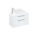 Britton Shoreditch 820mm Vanity Unit - Wall Hung 2 Drawer Unit with White Worktop & Quad Countertop Basin - Unbeatable Bathrooms