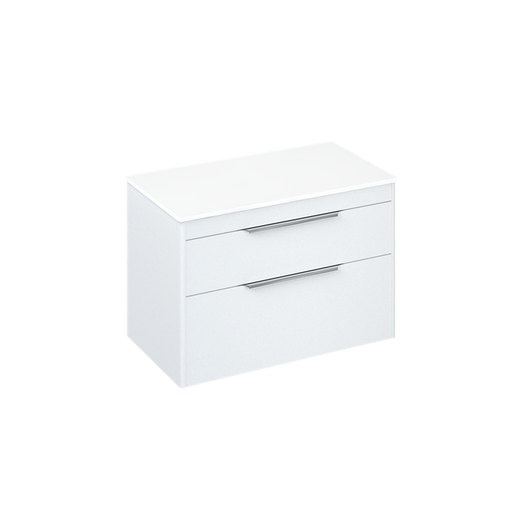 Britton Shoreditch 850mm Wall Hung Double Drawer Unit with White Worktop - Unbeatable Bathrooms