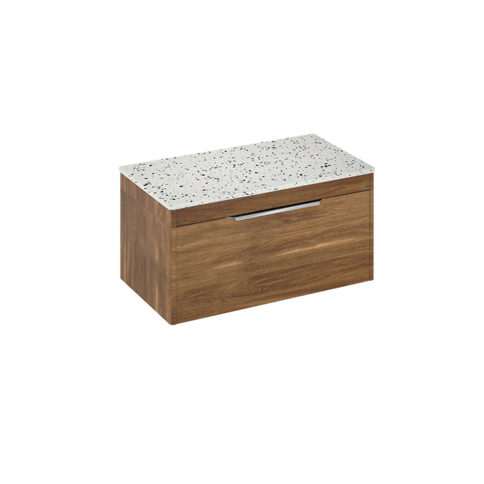 Britton Shoreditch 850mm Wall Hung Single Drawer Unit with Ice Blue Worktop - Unbeatable Bathrooms