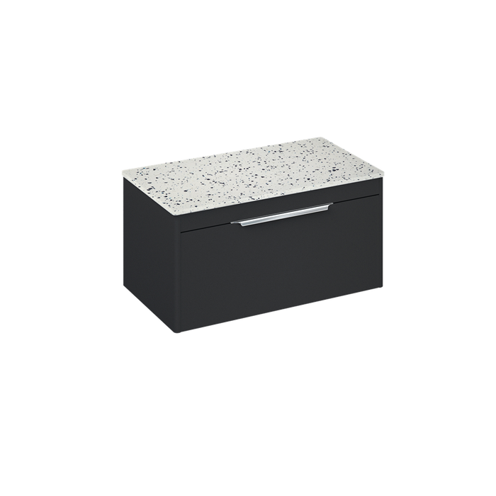 Britton Shoreditch 850mm Wall Hung Single Drawer Unit with Ice Blue Worktop - Unbeatable Bathrooms