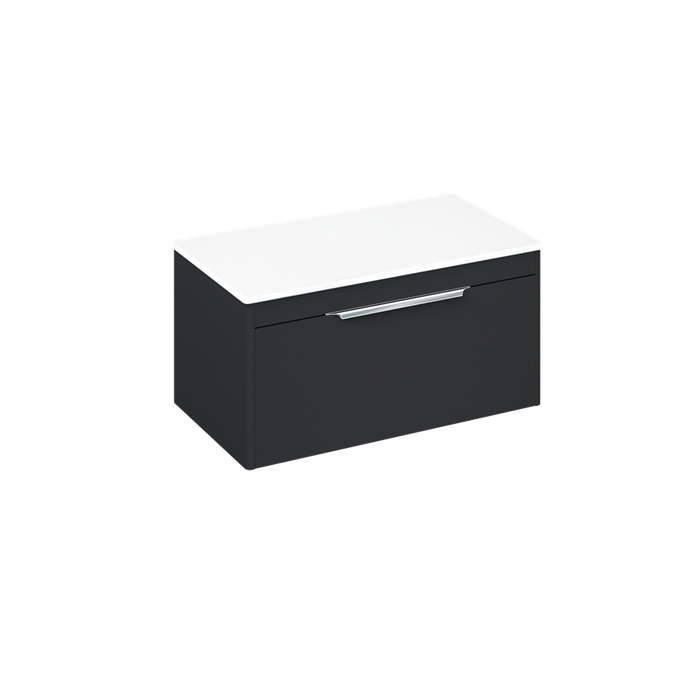 Britton Shoreditch 850mm Wall Hung Single Drawer Unit with White Worktop - Unbeatable Bathrooms