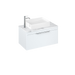 Britton Shoreditch 820mm Vanity Unit - Wall Hung 1 Drawer Unit with Carrara White Worktop & Quad Countertop Basin - Unbeatable Bathrooms