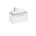 Britton Shoreditch 820mm Vanity Unit - Wall Hung 1 Drawer Unit with Concrete Haze Worktop & Yacht Countertop Basin - Unbeatable Bathrooms