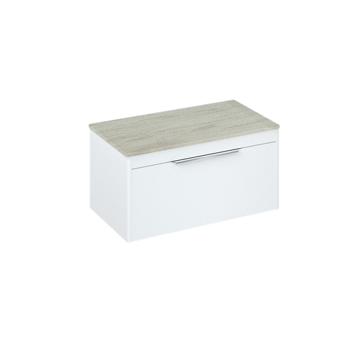 Britton Shoreditch 850mm Wall Hung Single Drawer Unit with Concrete Haze Worktop - Unbeatable Bathrooms