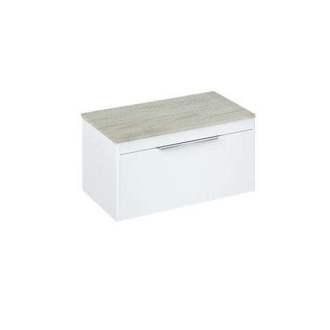 Britton Shoreditch 850mm Wall Hung Single Drawer Unit with Concrete Haze Worktop - Unbeatable Bathrooms