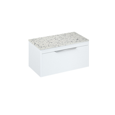 Britton Shoreditch 850mm Wall Hung Single Drawer Unit with Ice Blue Worktop - Unbeatable Bathrooms