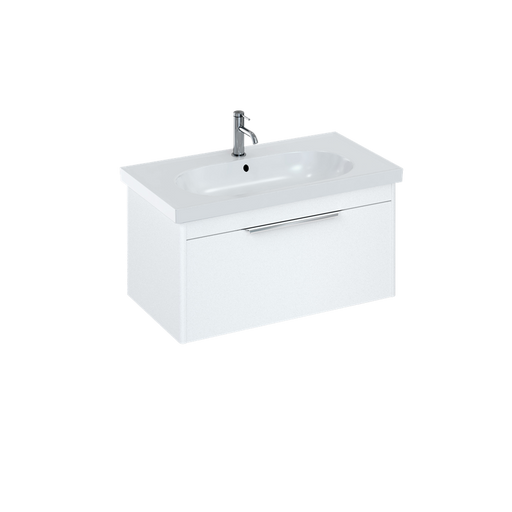 Britton Shoreditch 820mm Vanity Unit - Wall Hung 1 Drawer Unit with Round Basin - Unbeatable Bathrooms