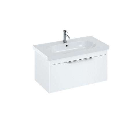 Britton Shoreditch 820mm Vanity Unit - Wall Hung 1 Drawer Unit with Round Basin - Unbeatable Bathrooms