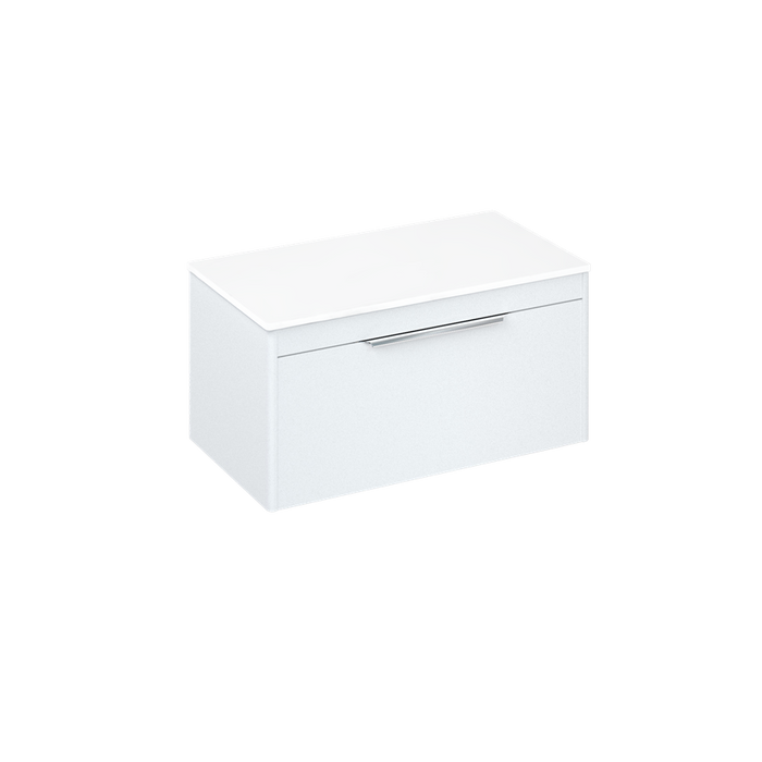 Britton Shoreditch 850mm Wall Hung Single Drawer Unit with White Worktop - Unbeatable Bathrooms