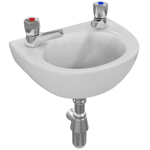 Armitage Shanks Sandringham 21 35cm Handrinse Basin, Two Tapholes, No Overflow, No Chain Hole - Unbeatable Bathrooms