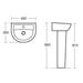 Armitage Shanks Sandringham 21 450mm 1TH Full Pedestal Basin - Unbeatable Bathrooms