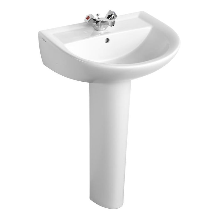 Armitage Shank Sandringham 21 50cm Pedestal Basin -One Taphole with Overflow No Chainstay Hole - Unbeatable Bathrooms