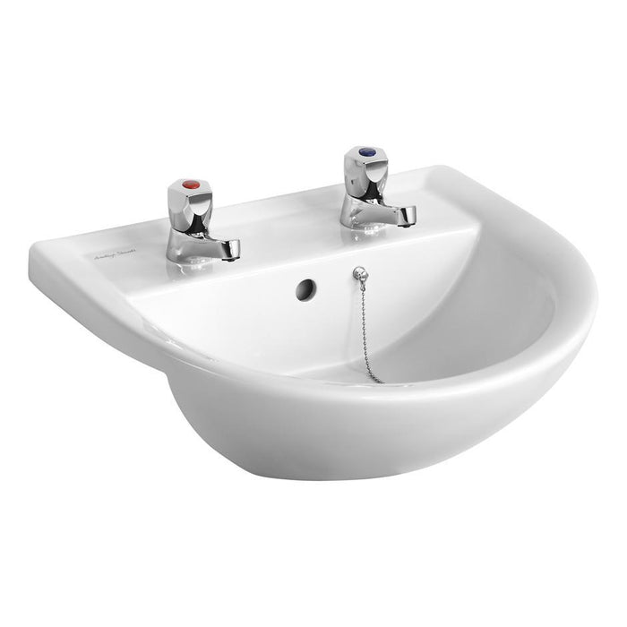 Armitage Shanks Sandringham 21 50cm Semi-Countertop Basin - Two Tapholes - Unbeatable Bathrooms