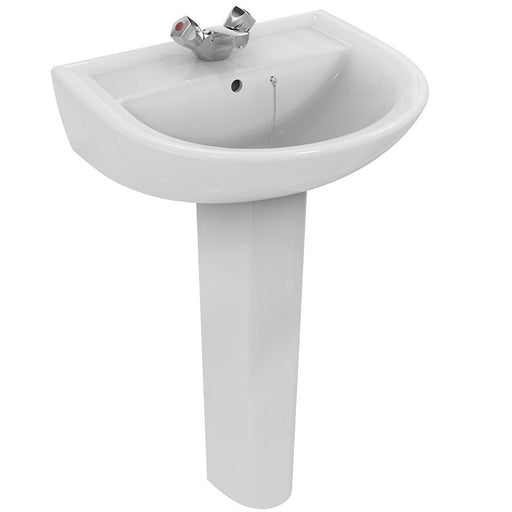 Armitage Shanks Sandringham 21 550mm 1TH Full Pedestal Basin with Chain Hole - Unbeatable Bathrooms