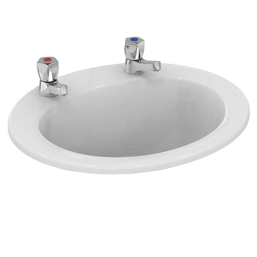 Armitage Shanks Sandringham 21 Countertop Washbasin 50cm, 2 Tapholes with Overflow, No Chainstay Hole - Unbeatable Bathrooms