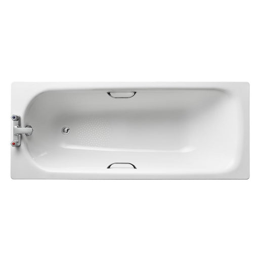 Armitage Shanks Sandringham 21 Water Saving Bath 170cm X 70cm Standard Gauge Steel, with Chrome Plated Grips 2 Tapholes - Unbeatable Bathrooms