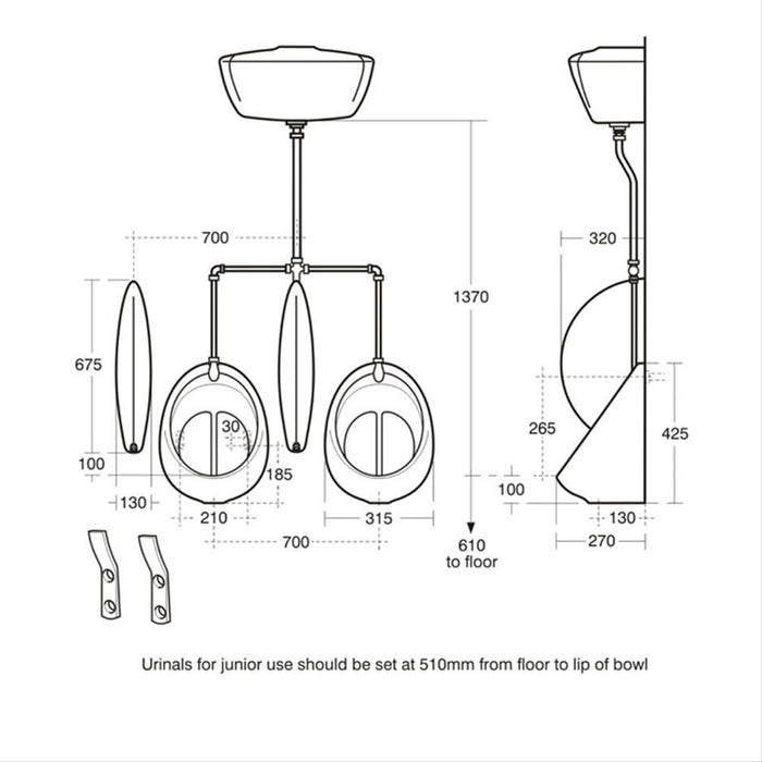 Armitage Shanks Sanura Hygeniq Wall Urinal - Unbeatable Bathrooms