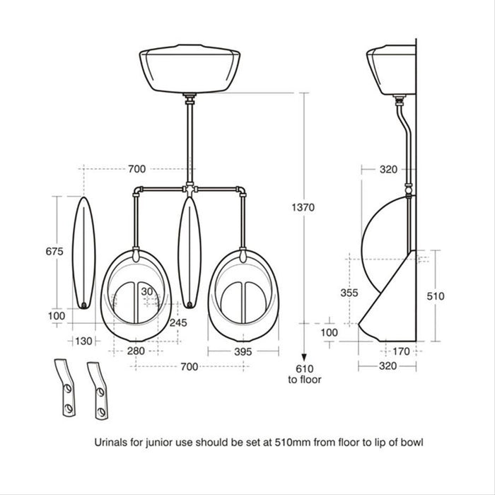 Armitage Shanks Sanura Hygeniq Wall Urinal - Unbeatable Bathrooms