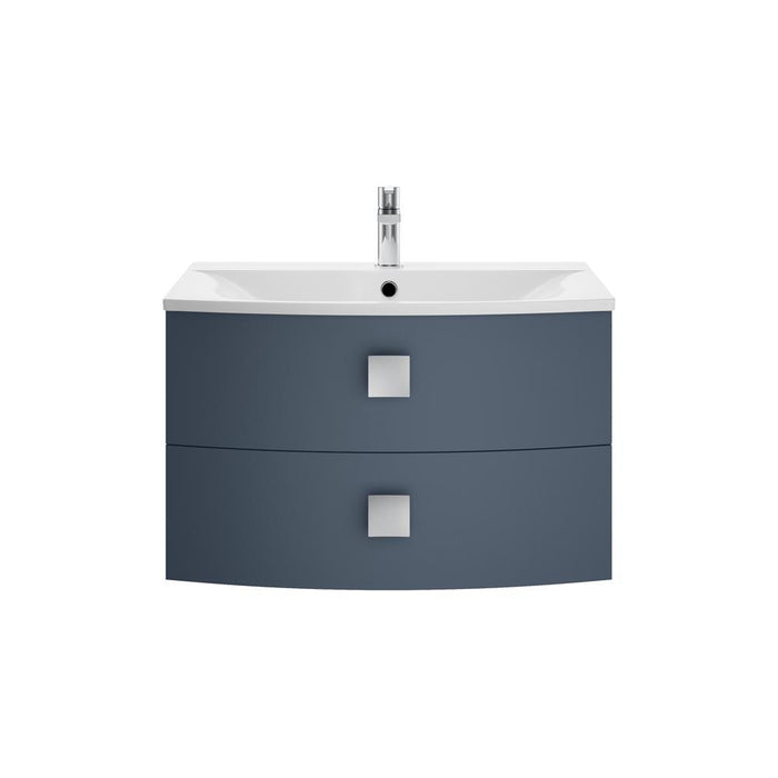 Hudson Reed Sarenna 700mm Curved Vanity Unit - Wall Hung 2 Drawer Unit with Basin - Unbeatable Bathrooms