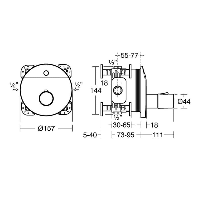 Armitage Shanks Sensorflow Wave Thermostatic Built-In Shower Mixer - Unbeatable Bathrooms
