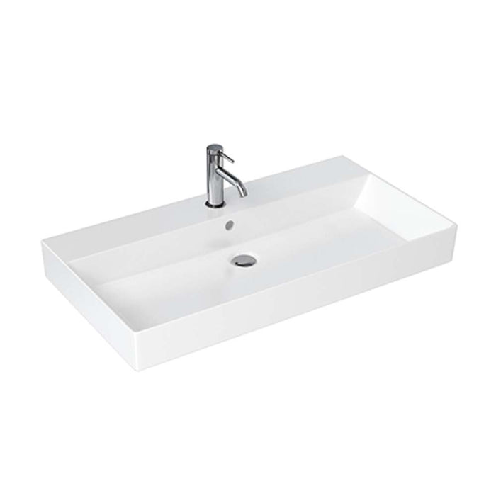 Britton Shoreditch 60/70/85/100cm Rectangle Countertop Basin - 0 & 1TH - Unbeatable Bathrooms